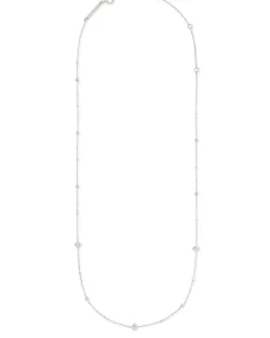 Michelle 14k White Gold Strand Necklace in White Diamond