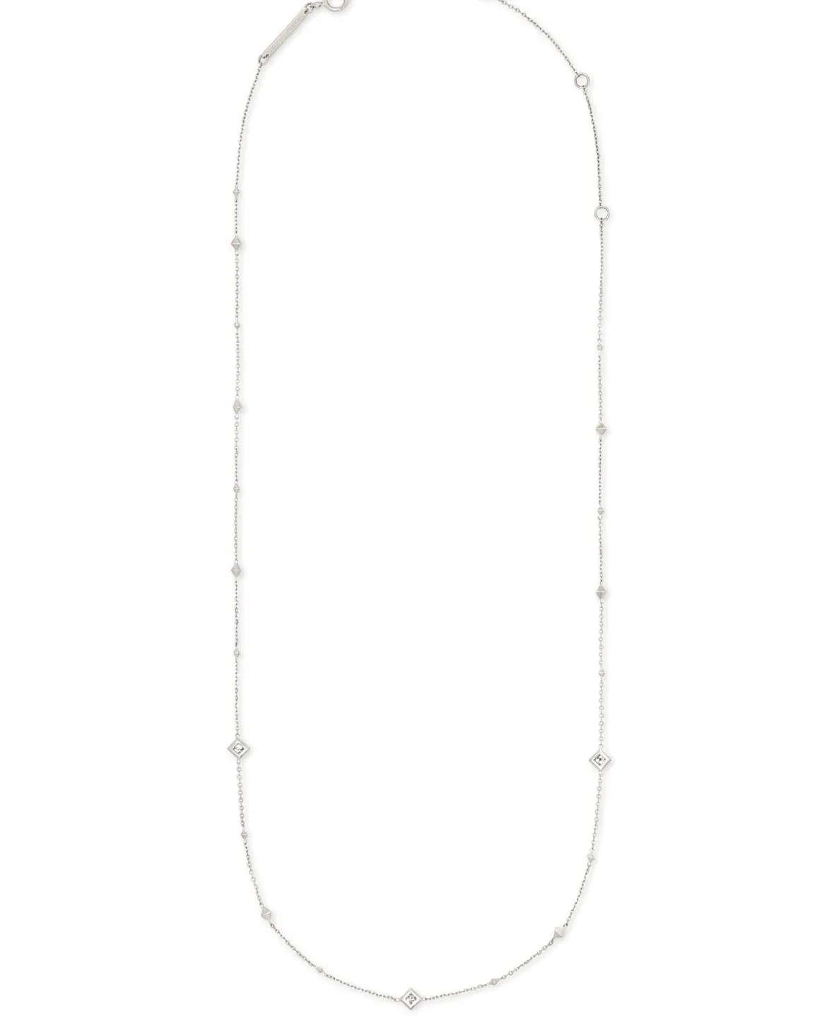 Michelle 14k White Gold Strand Necklace in White Diamond