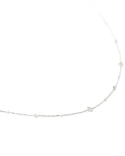 Michelle 14k White Gold Strand Necklace in White Diamond