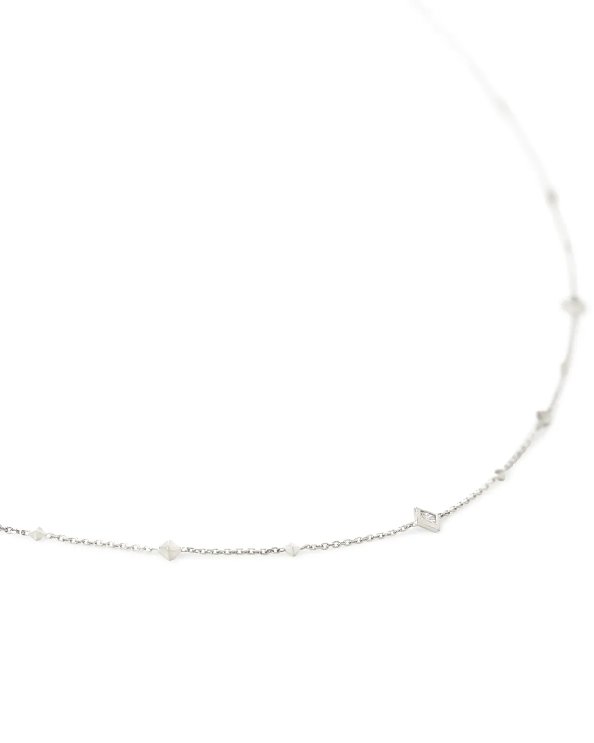 Michelle 14k White Gold Strand Necklace in White Diamond