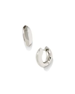 Mikki Metal Huggie Earrings in Silver