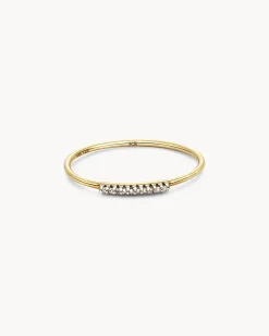 Mila 14k Yellow Gold Band Ring in White Diamond