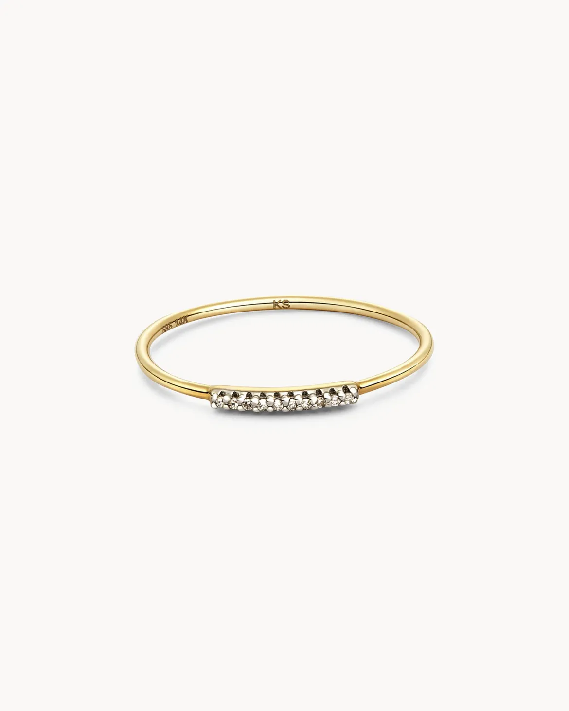 Mila 14k Yellow Gold Band Ring in White Diamond