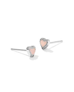 Mini Ari Heart Silver Stud Earrings