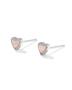 Mini Ari Heart Silver Stud Earrings