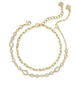 Mini Elisa and Abbie Gold Set of 2 Delicate Chain Bracelets
