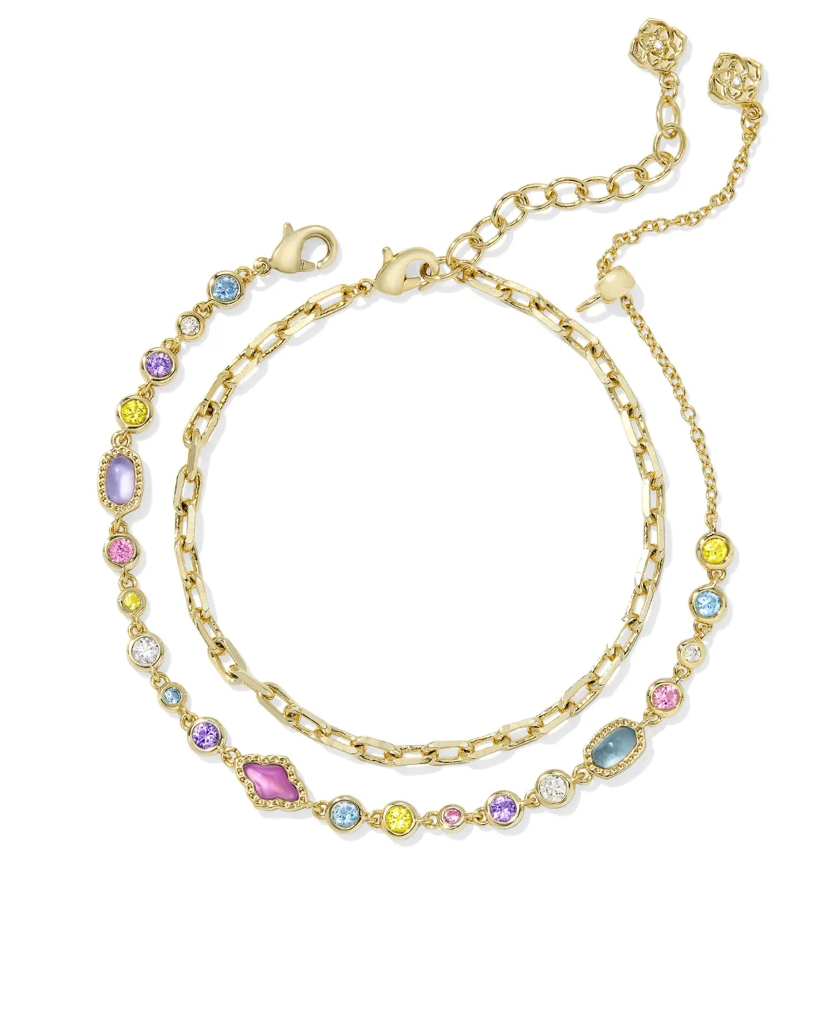 Mini Elisa and Abbie Gold Set of 2 Delicate Chain Bracelets