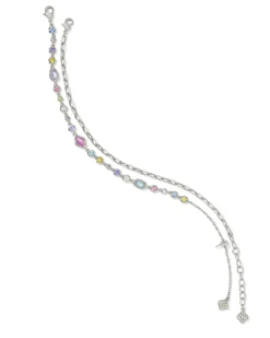 Mini Elisa and Abbie Silver Set of 2 Delicate Chain Bracelets