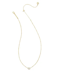 Mini Elisa Gold Satellite Short Pendant Necklace in Ivory Mother-of-Pearl