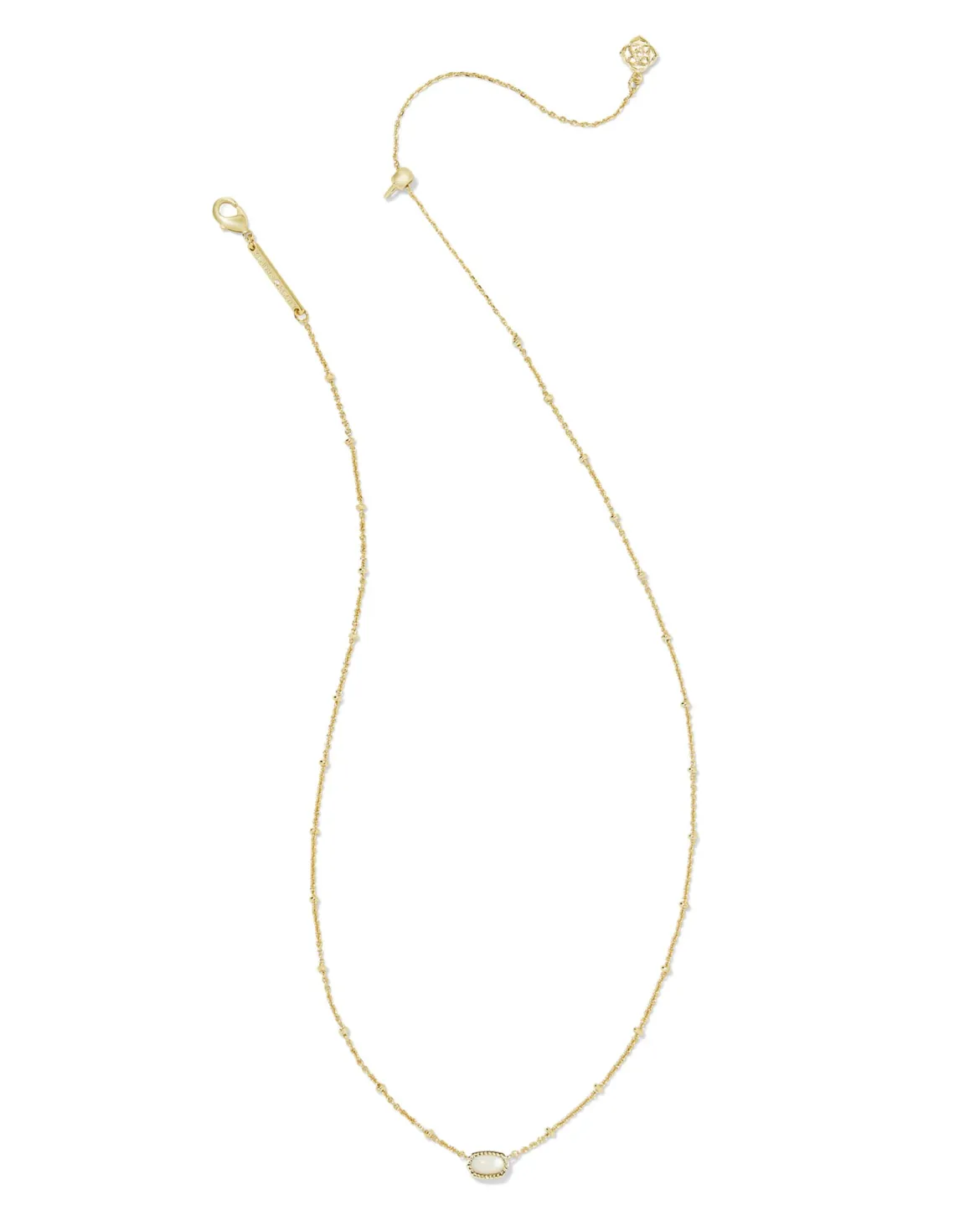 Mini Elisa Gold Satellite Short Pendant Necklace in Ivory Mother-of-Pearl