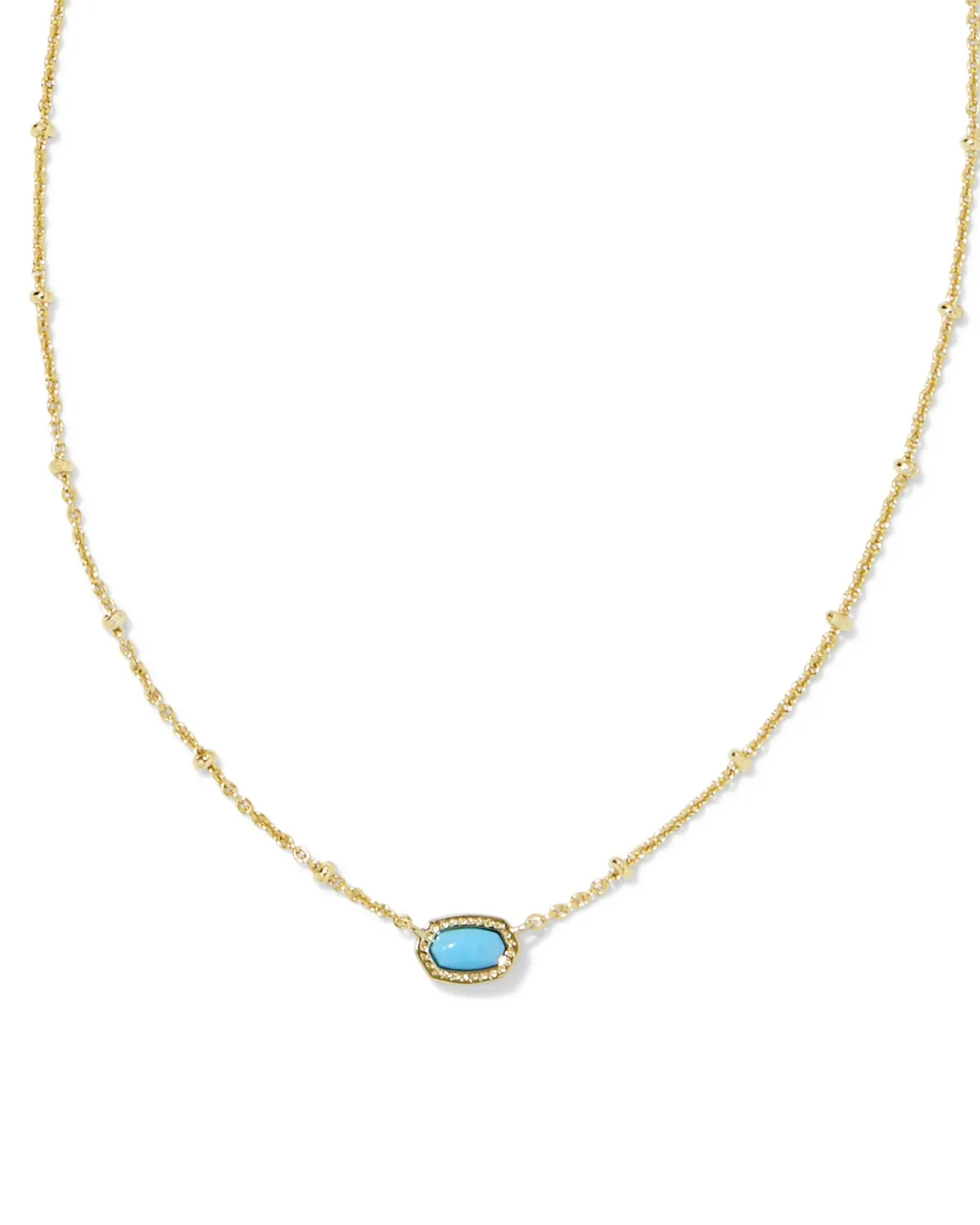 Mini Elisa Gold Satellite Short Pendant Necklace in Turquoise Magnesite