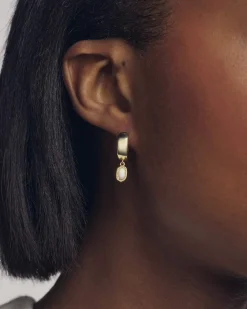 Mini Ellie Gold Wide Huggie Earrings