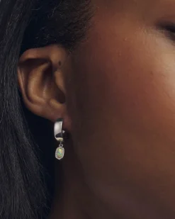 Mini Ellie Silver Wide Huggie Earrings