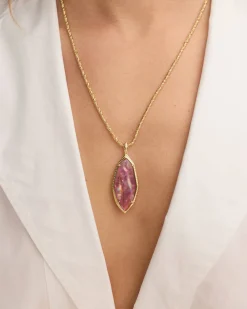 Ophelia Gold Large Long Pendant Necklace