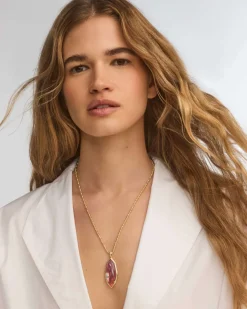 Ophelia Gold Large Long Pendant Necklace