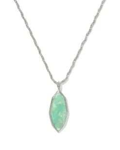 Ophelia Silver Large Long Pendant Necklace