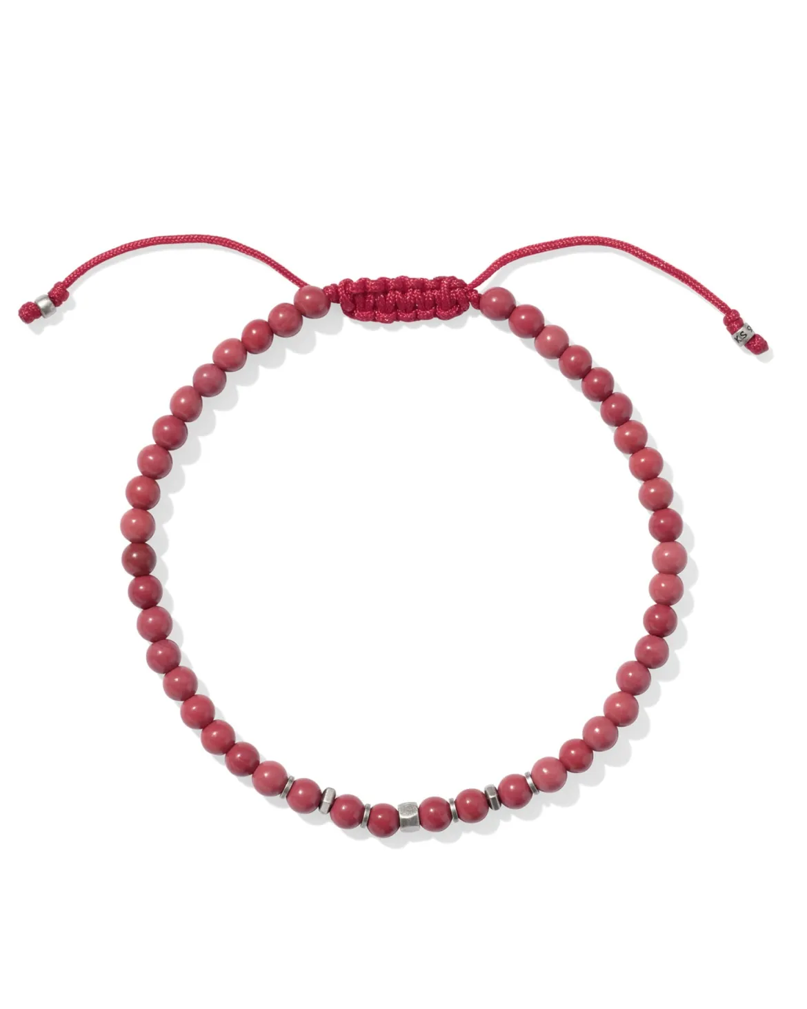 Otto Oxidized Sterling Silver Beaded Bracelet in Red Magnesite