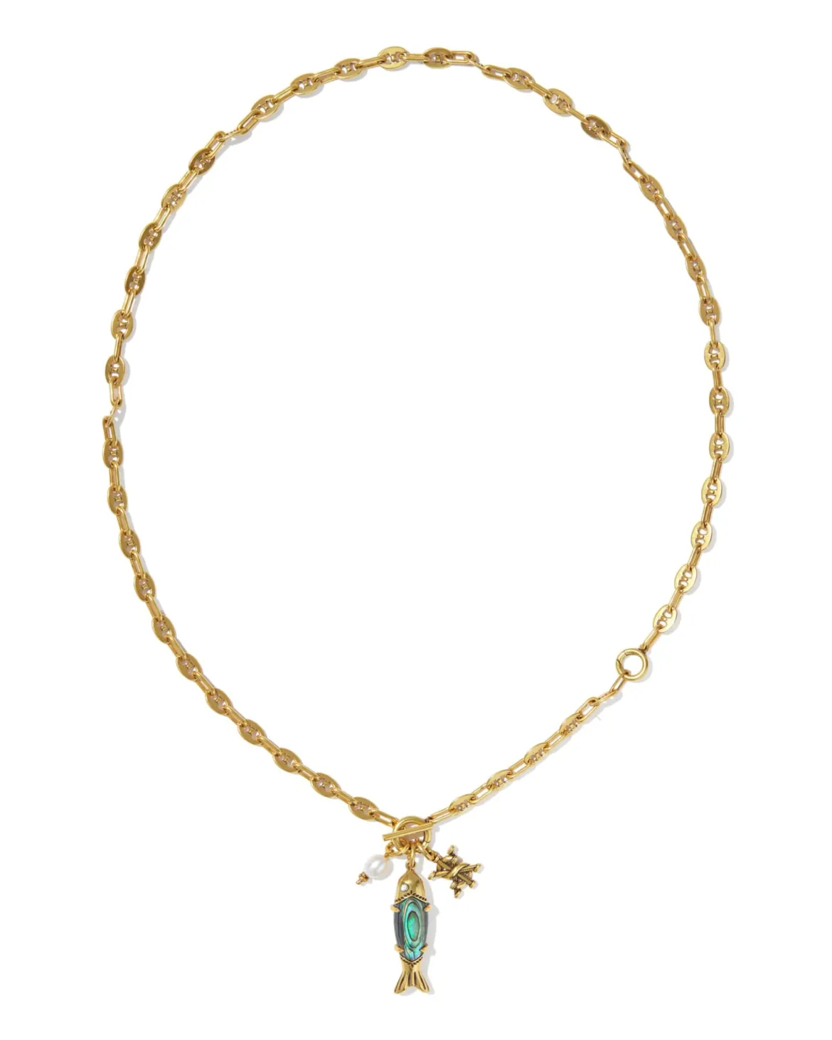 Parker Fish Vintage Gold Long Charm Necklace