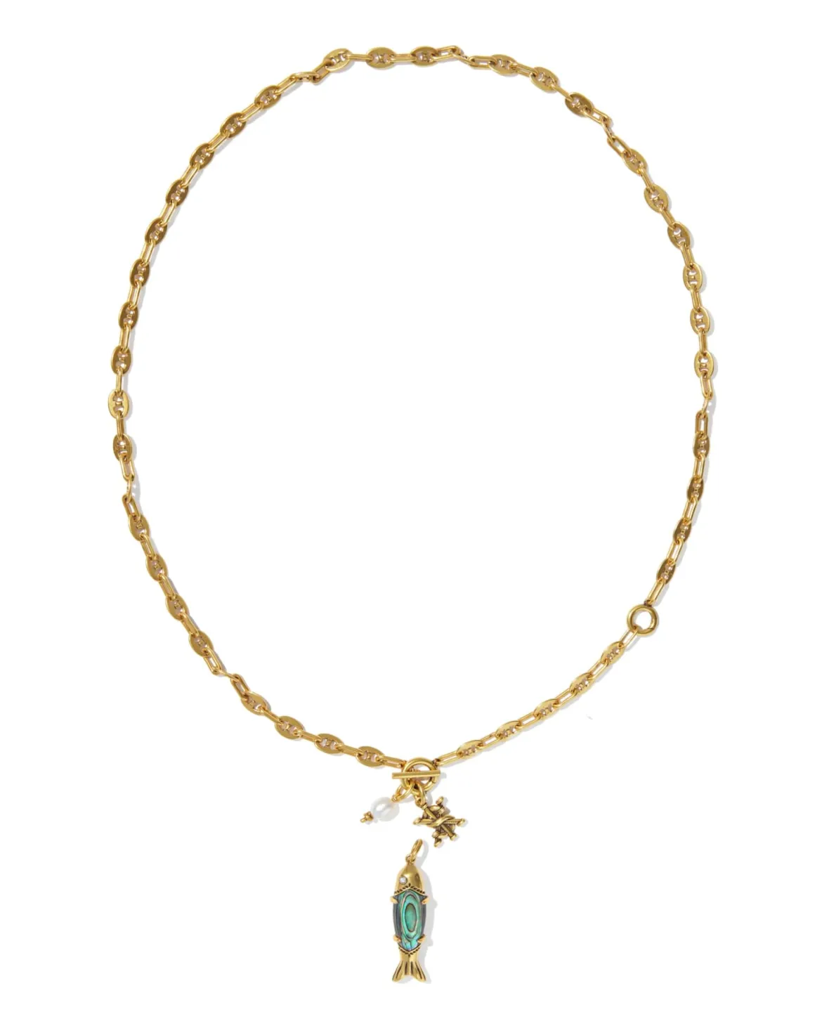 Parker Fish Vintage Gold Long Charm Necklace