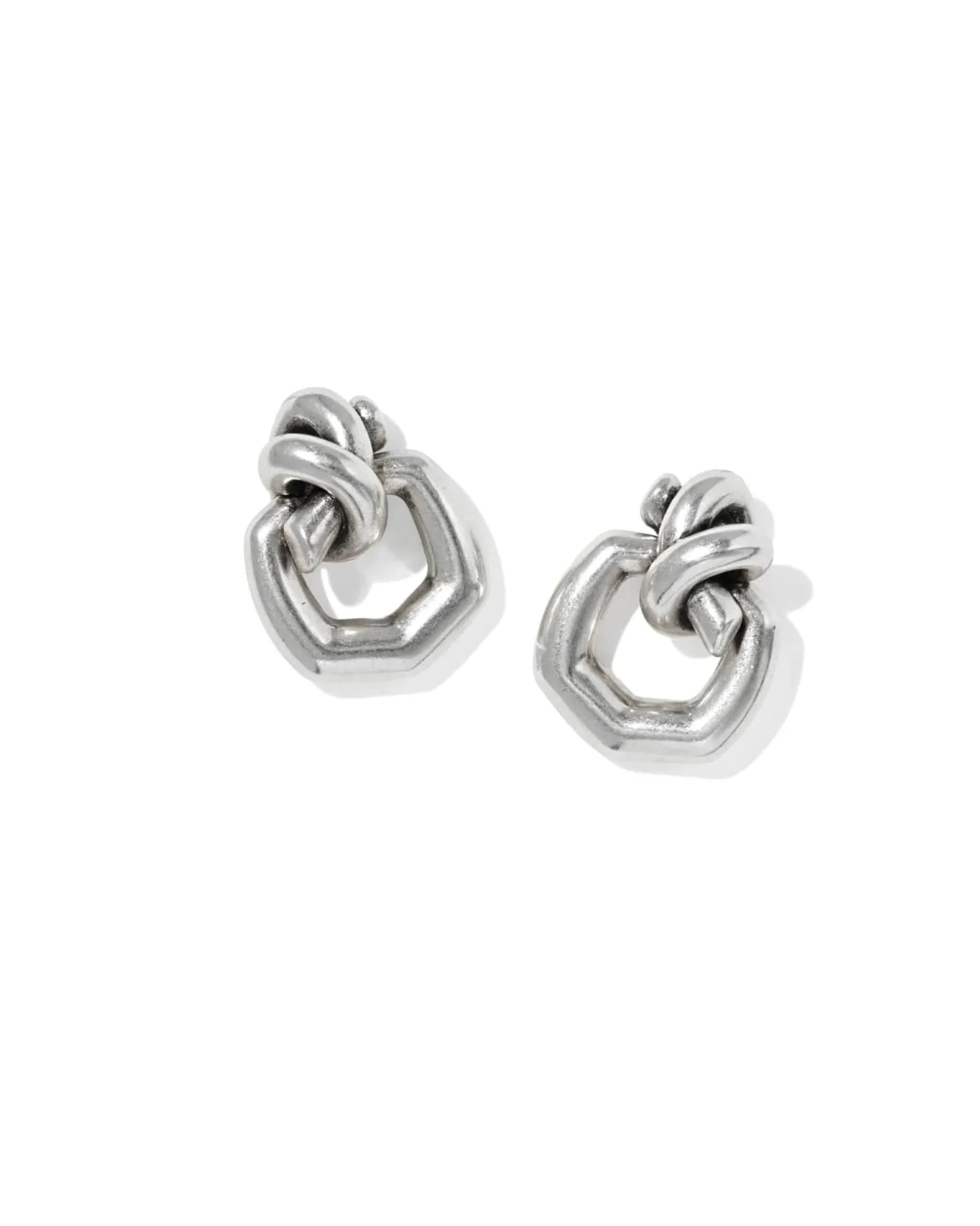 Parker Knot Vintage Silver Open Frame Earrings