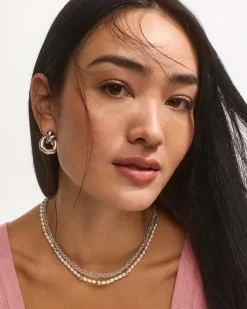 Parker Knot Vintage Silver Open Frame Earrings