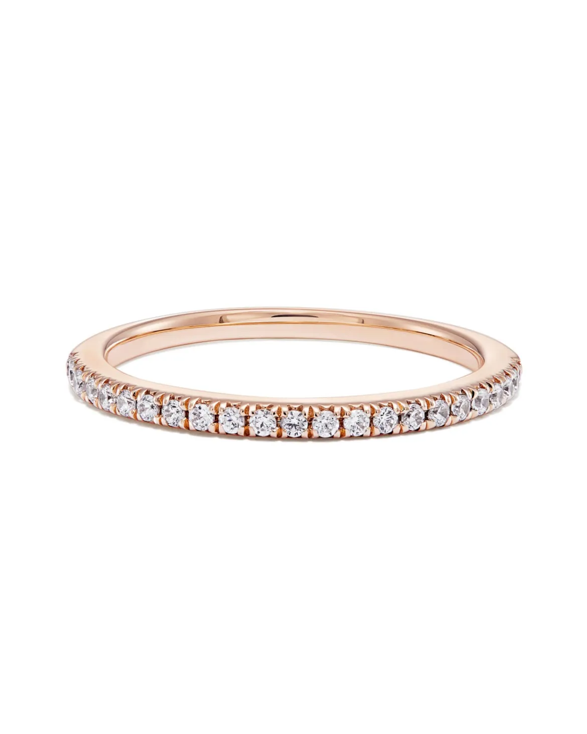 Pave Band Ring in 14k Rose Gold