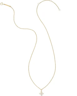 Pearl 14k Yellow Gold Cross Pendant Necklace in Freshwater Cultured Pearl