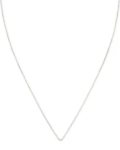 15" Thin Chain Necklace in 14k White Gold