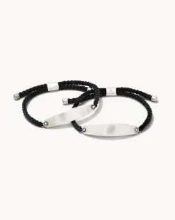 Robert Oxidized Sterling Silver Corded Bracelet in Black
