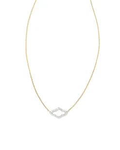 Small Abbie 14k Yellow Gold Pendant Necklace in White Diamond