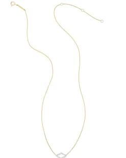 Small Abbie 14k Yellow Gold Pendant Necklace in White Diamond