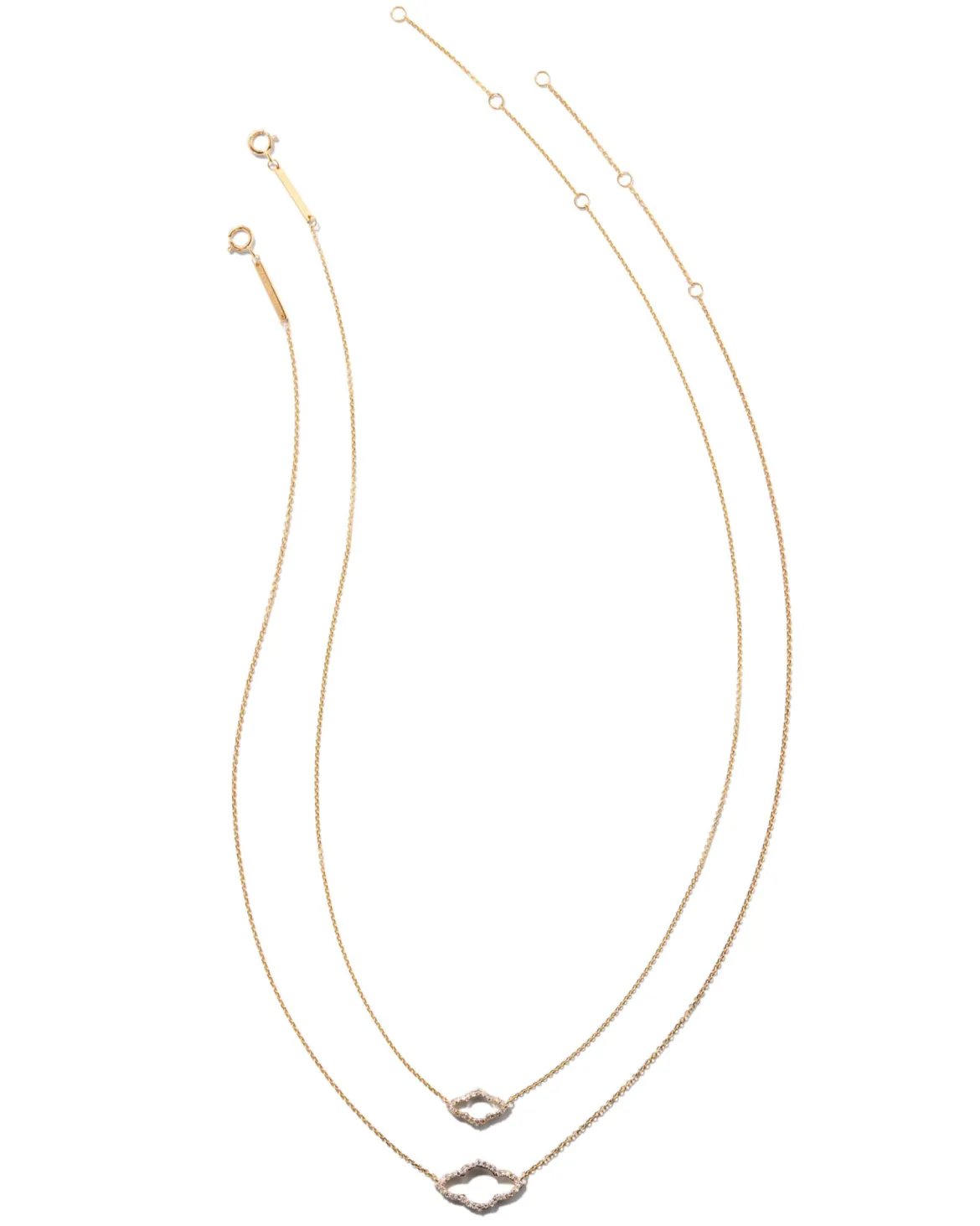 Small Abbie 14k Yellow Gold Pendant Necklace in White Diamond
