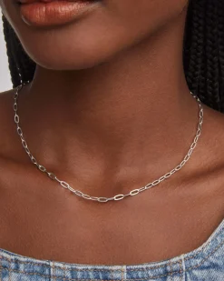 Small Paperclip Chain Necklace in Sterling Silver