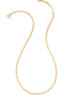Small Paperclip Chain Necklace in 18k Gold Vermeil