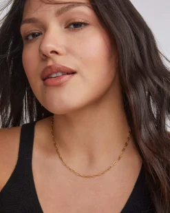 Small Paperclip Chain Necklace in 18k Gold Vermeil