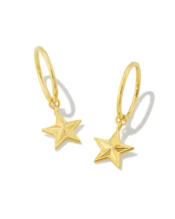 Small Star Huggie Earrings in 18k Gold Vermeil