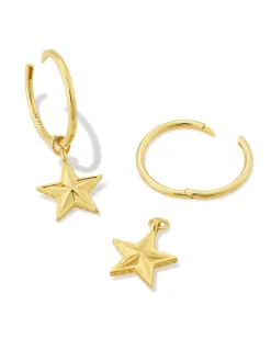 Small Star Huggie Earrings in 18k Gold Vermeil