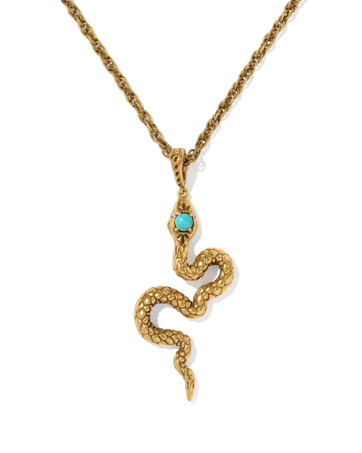 Snake Vintage Gold Large Long Pendant Necklace