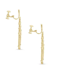 Sophee Crystal Clip-On Drop Earrings in Gold