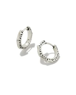 Sophee Huggie Earrings in Oxidized Sterling Silver