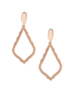 Sophia Clip-On Drop Earrings in Rose Gold
