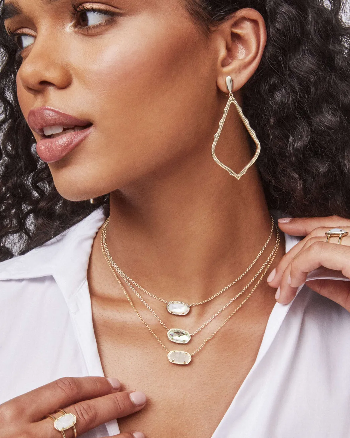 Sophia Clip-On Drop Earrings in Gold