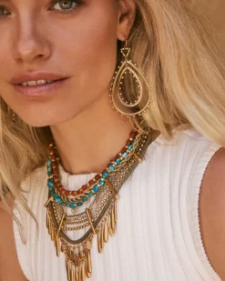 Sydney Statement Necklace in Vintage Gold