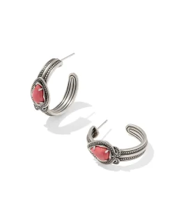 Tedi Vintage Silver Huggie Earrings