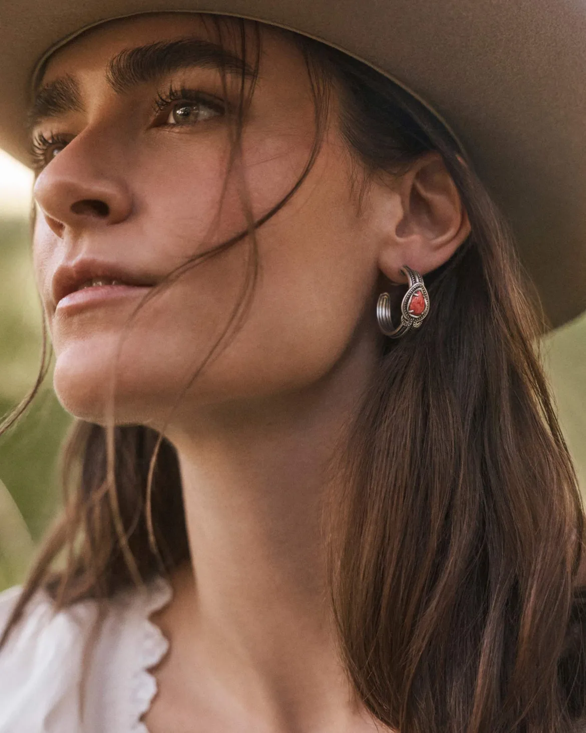 Tedi Vintage Silver Huggie Earrings