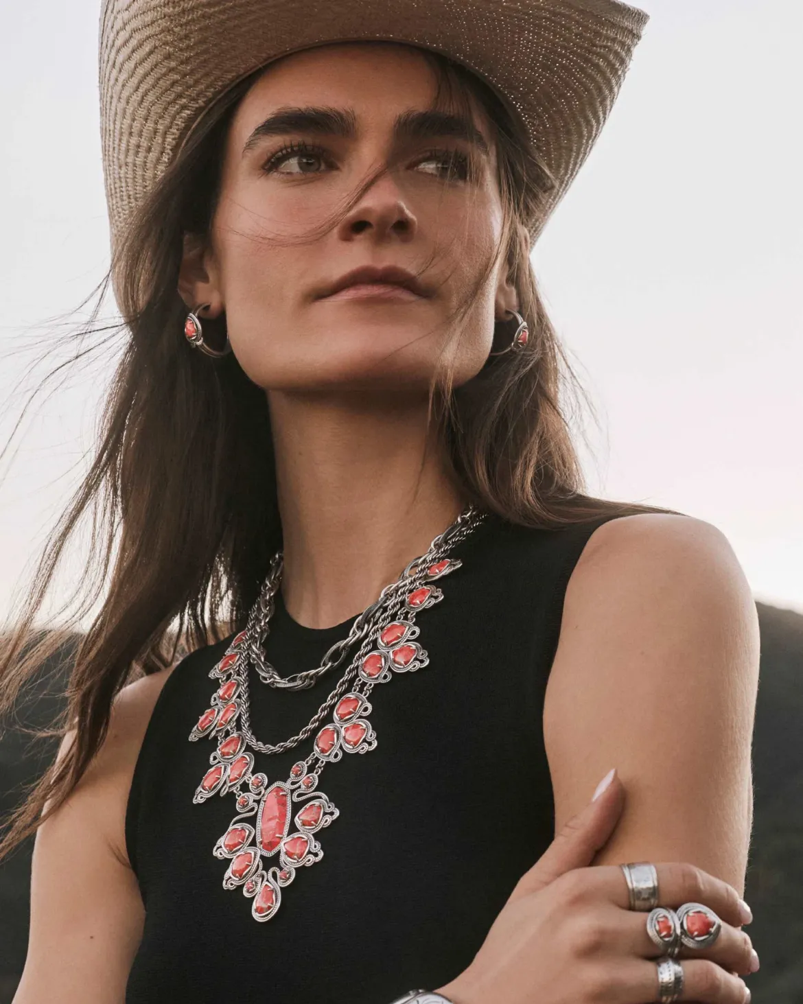 Tedi Vintage Silver Statement Necklace