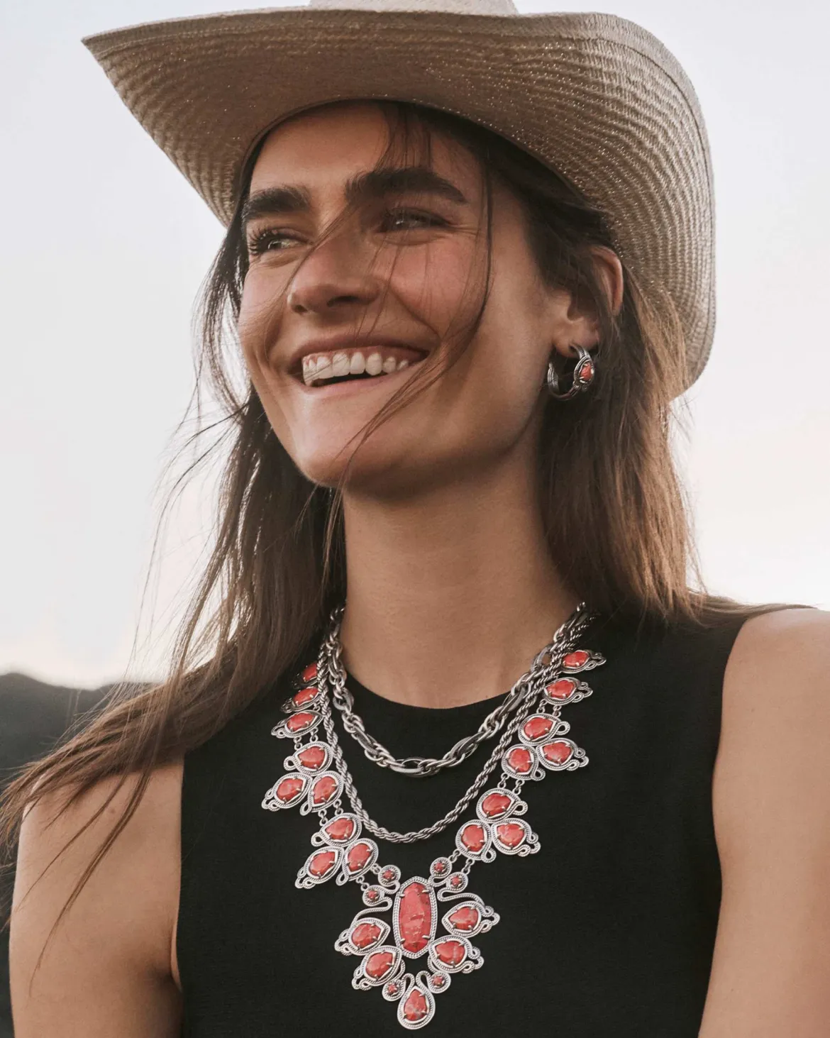 Tedi Vintage Silver Statement Necklace
