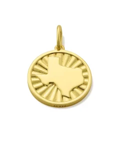 Texas Coin Charm in 18k Gold Vermeil
