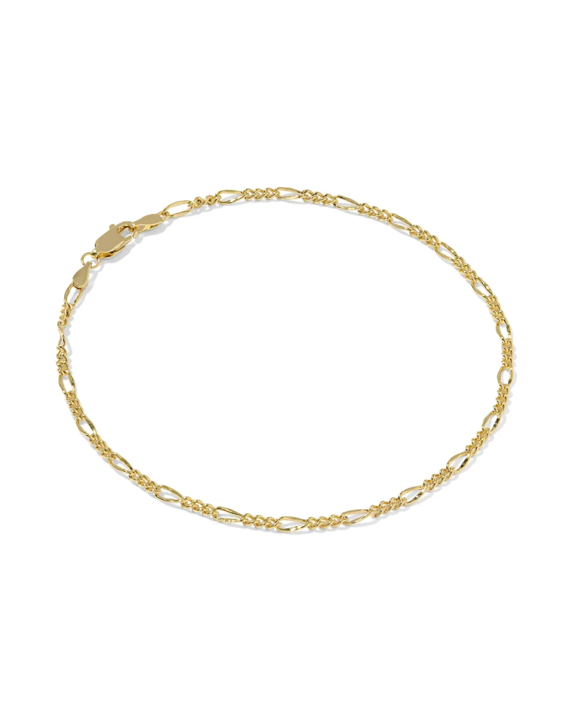 Thin Figaro 18k Gold Vermeil Chain Bracelet