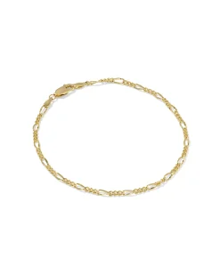 Thin Figaro 18k Gold Vermeil Chain Bracelet
